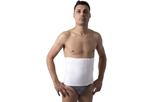 Beman 703 - Fascia Pancera Post Operatoria Addominale, Pancera Contenitiva Post Parto, Fascia Lombare Supporto Schiena Anallergica Unisex Uomo Donna Cotone con Chiusura a Strappo H.28cm