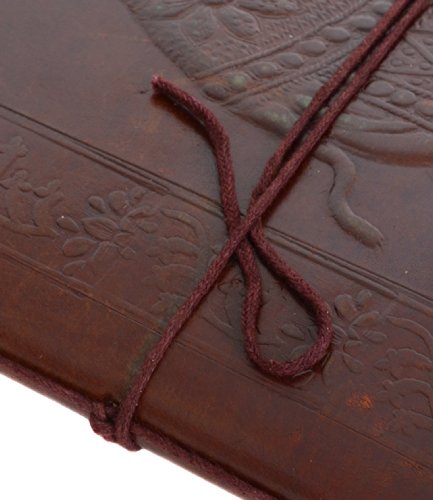Notizbuch Gusti Leder „Beatrix“ DIN A4 | Echtes Leder | Handgeschöpftes Papier | Nachfüllbare Seiten | Recyclebar | Traditionelles Lederaccessoire Blanko – Motiv – Elefant – P3 - 7