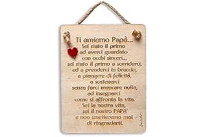 DACL'ART Targa a forma rettangolare in legno compensato di pioppo "Ti amiamo papà"