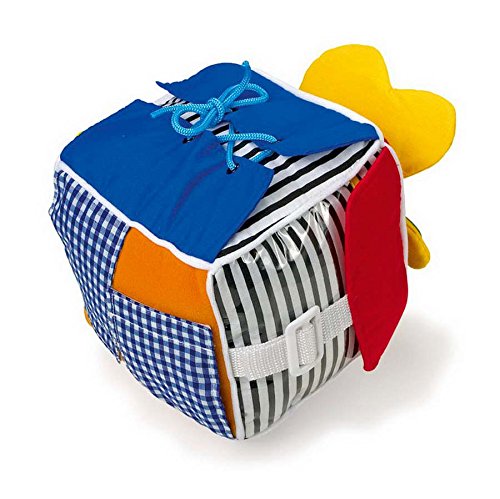 Baby „Würfel“ weich gefüttert und superleicht, auf jeder Seite des Würfels befindet sich eine Verschlussfunktionen zum Üben, schult spielerisch die Feinmotorik, ein buntes Babyspielzeug für kleine Entdecker - 2