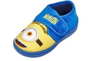 Minions Boys' Slippers Yellow/Blue Slip On House Indoor Shoes