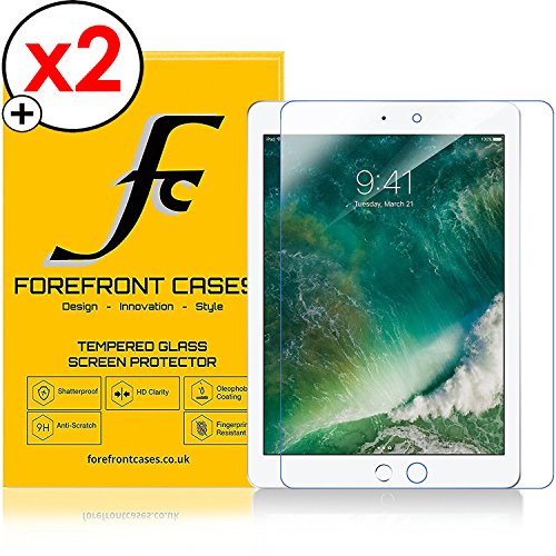 Forefront Cases® [HD KLARHEIT] Gehärtetes Glas Bildschirm Schutz Protektor Folie für Apple iPad 9.7" A1822 2017 Modell [ULTRA DÜNN nur 0.3mm] (Packung mit 2)