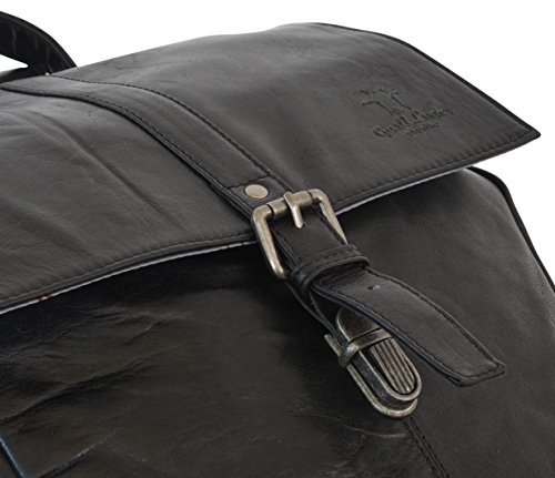 Gusti Leder studio  Jaime  Rucksack Lederrucksack Cityrucksack mit wasserfestem Innenfutter Laptoprucksack 14  f  r Outdoor Bordtasche Laptop Rucksack