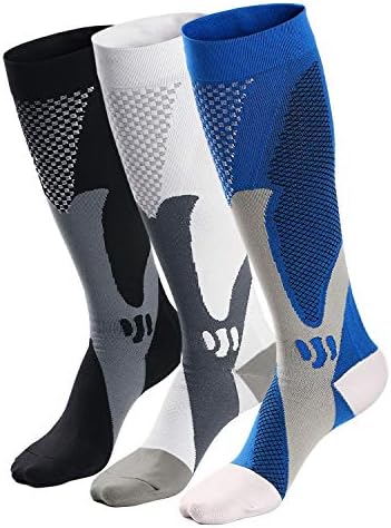Compression Socks 20-30 mmhg Stocking for Men & Women Sports/Nursing Socks Fit for Running, Nursing, Shin Splints, Flight Travel & Maternity Pregnancy- Boost Stamina, Circulation & Speed Up Recovery