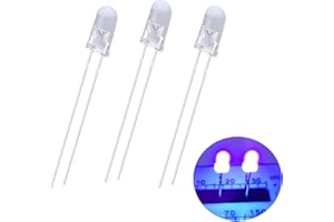 KA WAH CORE 120 Pièces 3MM UV Diode LED, Bi-Pin Violet UV Diodes Électroluminescentes Diffuses Tête Ronde LED de UV Diodes LED de Lumière, Lampes à LED Ampoule Diode à souder