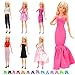Produktbild Miunana Lot 18 = 6 Bekleidung Kleider +12 Paar Schuhe, Modische Rock Bluse Hose Kleidung Outfit für Barbie Puppen