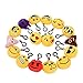 Price comparison product image Zindoo Emoji Keyring Party Bag Fillers Emoji Plush Emoji Keychains Mini Emoji Plush Prizes for Kids Birthday(16pcs)
