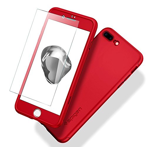 Spigen Funda iPhone 7 Plus Thin Fit 360 360 Grados Integral Para Ambas Caras y la pantalla de vidrio templado -Rojo reviews Spigen Funda iPhone 7 Plus Thin Fit 360 360 Grados Integral Para Ambas Caras y la pantalla de vidrio templado -Rojo