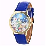 TianWlio Armbanduhren Damen Mode Beiläufige Quarzlederband Sternenklare Uhr Analoge Armbanduhr