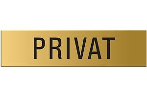 Skylt Privat 160 x 40 mm dörrskylt av aluminium guld anodiserad självhäftande
