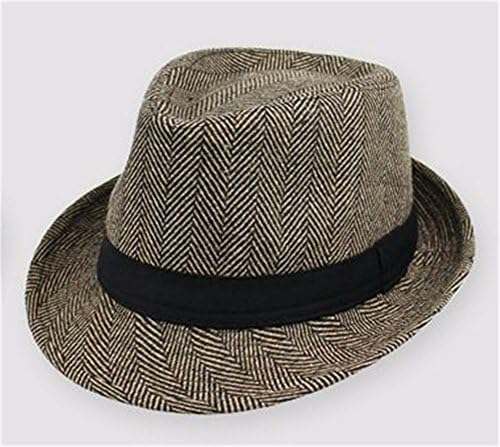 OSISDFWA Fashion Autumn And Winter Has In Autumn And Winter Highquality Wool Hat Jazz Hat Men Suncap English Wind Hat Tea Knitted Hat