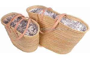 Cesteria Aparici - 5340 - Capazo de palma con asas bandolera. Cierre tela en surtido de colores