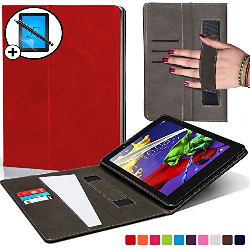 Forefront Cases® Lenovo Tab 3 8 / Tab 2 A8-50 Leder Hülle Schutzhülle Tasche Smart Case Cover Stand - Rundum-Geräteschutz und intelligente Auto Schlaf / Wach Funktion inkl. Eingabestift und Displayschutz
