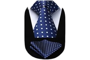 HISDERN Corbatas de Hombre Modernas Corbata Extra Larga Conjunto Corbata y Pañuelo Originales de Boda Fiesta 160 cm