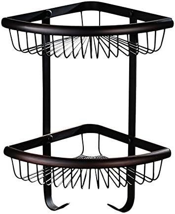MIAORUI European style all copper, black bronze, triangular frame, shower room, shelving, black antique, double angle basket