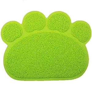 Wiggly Wag Pet Paw-Shaped Large Cat Litter Box Mat, 6 Colors Available,15.7x11.8 Inches Color May Very