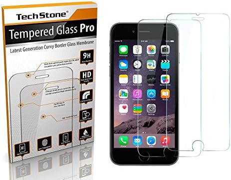 TechStone Premium Tempered Glass Screen Protector for Apple iPhone 6 Plus 6S Plus 9H Hardness and Easy Bubble-Free Installation(Pack 2)