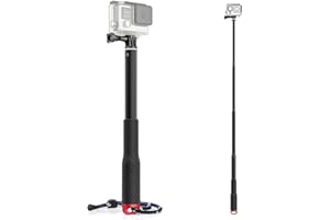 TEKCAM Palo Selfie Stick, 11.8-37 Pulgadas Extensible Aluminio Palos Selfie Compatible con GoPro Hero 12 11 10 9/AKASO/SJCAM/WOLFANG/dji Osmo/Insta360 Action Cámara