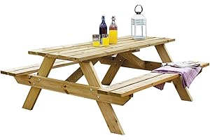 Woodshaw CRAFTED FOR YOUR OUTDOOR SPACE Appleton 6 Seater Picnic Bench, Pressure Treated Timber, Brown