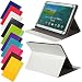 Produktbild Universal elegante Kunstleder-Tasche für verschiedene Tablet Modelle (9 /10 /10.1 Zoll, Weiß) Größe Schutz Case Hülle Cover, Neigungswinkel verstellbar, mit Gummibandverschluss in gleicher Farbe