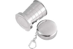 U-K Gobelet pliable en acier inoxydable - Kit d'outils de voyage - Équipement de sport en plein air - Portable - Camping - Randonnée - Briquet tendance