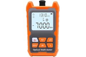 LIAYTRSS Photomètre Fibre Optique FTTH -70 dBm à +6 dBm Testeur Câble Optique Portable FC/SC/ST Interface universelle, 8 Longueurs d'onde testées