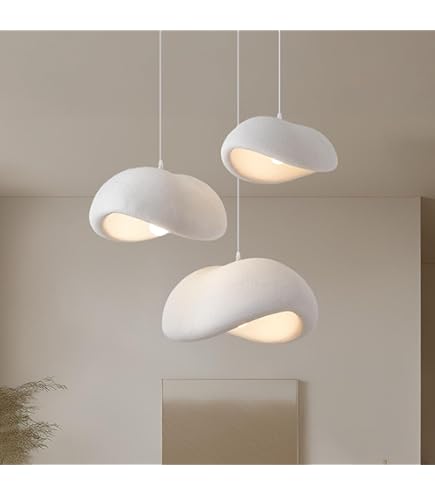 Lustre Suspendu Style Japonais Wabi Sabi En Marbre Naturel - Abat-jour En Pierre Avec Suspension Réglable - Parfait Pour Salle à Manger, îlot Cuisine Ou Couloir