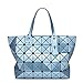 Produktbild Damen 7 * 8 Lackleder Helle Gesicht Handtaschen Japanischer Trend Schultertasche Lingge Rubiks Cube Handtasche Faltbare Vielfalt Geometrie Pack,LightBlue-OneSize