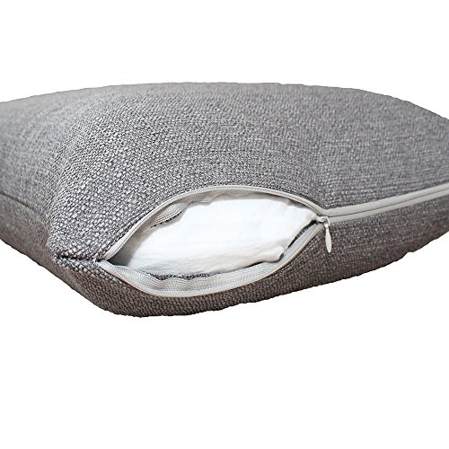 salosan® Sofakissen, Lounge Rückenkissen, Kopfkissen, Couch- oder Palettenkissen, Dekokissen Strukturpolsterstoff in 7 Unifarben für trendiges Wohndesign. Größe 40×70 cm (Grau) - 4