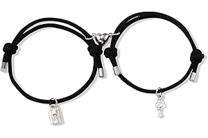 CheersLife Pulseras para Parejas Atracción Mutua Juego de Pulseras Magnéticas Votos de Amor Eterno Regalos de Joyería para 2 Amantes Novia Mujeres Hombres Ella y Él