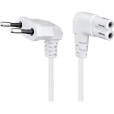 CABLEPELADO Power Cable IEC-320 Elbow - C7 | Section 0.75 mm&sup2; | Compatible with Samsung, Philips, LG Sony Sharp Panasonic LED