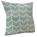 Vanki Chevron Striped style Cotton Linen Square Decorative Throw Pillow Case Cushion Cover 18 x 18 inches ,blue based white zigzag pattern