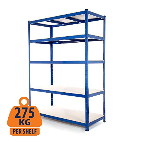 Stahl-Regalen Garage Racking 275 kg pro Regal (5 Ebenen 1800 mm H x 1500 mm W x 450 mm D) + kostenlose Lieferung am nächsten Tag)