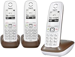 Gigaset AS405 Trio T&eacute;l&eacute;phone sans Fil DECT/GAP 3 Combin&eacute;s Chocolat