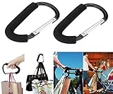 Large Kinderwagen Buggy Clips, 2 Universal Kinderwagen Organizer Kinderwagen Haken Mummy Karabiner Clips zum Aufhängen Windel, Shopping Tasche etc., Größe: 16 cm (L) * 10 cm (W), passend für alle Single und Twin Travel System - 5