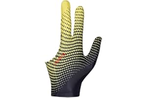 SM SunniMix Gants de Billard Portables Femmes Hommes Main Gauche/Droite antidérapant Universel Ouvert 3 Doigts Montre Gants tireurs Queue de Billard Kit de - Noir Jaune