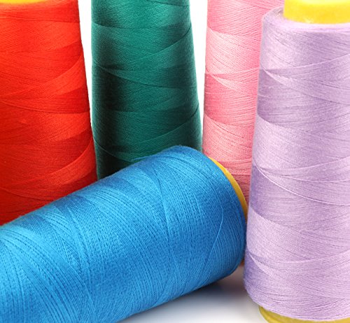 12tlg. Overlockgarn Nähgarn 18000M 40/2 mehrfarbige Overlock ilauke Nähen Garn je Kone 1500 Meter (1640 Yard) 100% Polyester - 4