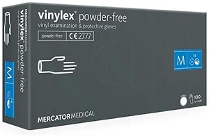 MERCATOR MEDICAL Mercator Rękawiczki winylowe VINYLEX POWDER FREE, przezroczyste, rozmiar: M - 100 sztuk