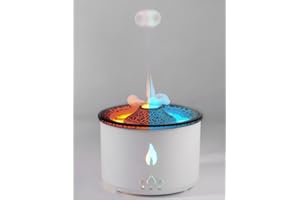SEAAN Volcano Humidifier, Jellyfish Mist Humidifier for Bedroom, Pulsating/Continuous Modes, Dual Night Light Color with Remote Control, 360ml