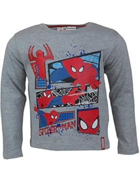 Marvel Spiderman Kinder Langarmshirt (Gr. 94-128 / 3 Motive wählbar) aus 100% Jersey Baumwolle, Spider-Man Langarm...