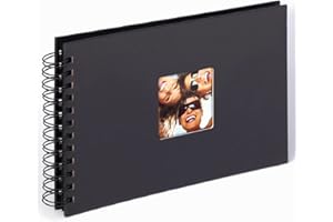 walther design Álbum de Fotos Negro 23 x 17 cm álbum en Espiral con Recorte de Portada, Fun SA-109-B