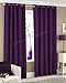 Produktbild High Quality Plain Faux Silk Pair Of Eyelet Fully Lined Curtains With FREE Tie Backs (Plum, 66x90 Inches) by AFL