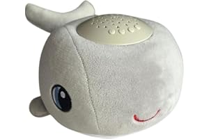 Cacchino® Ben Baby Sleep Soother, Sleep Aid with Musical Night Light Star Projector with Nursery Rhymes, Heartbeat, Soothing Sounds (No Cry Sensor/White Noise). This Plush Whale is an Ideal Baby Gift.