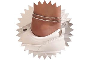 Inateannal Cristallo Cuore Cavigliera Zirconia Cubica Tennis Cavigliera Stratificata Strass Catena Caviglia Scintillante Estate Spiaggia Sandali A Piedi Nudi Gioielli Piede Per Le Donne Ragazze