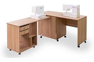 COMFORT COLLECTION Comfort 8 | Nähmaschinenschrank | Nähmöbel | Nähtisch | Aufbewahrungsschrank | (Oak Sorano Natural Light)