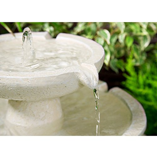 Barnwell Elfenbeinfarbener Stufenbrunnen, solarbetrieben - 6