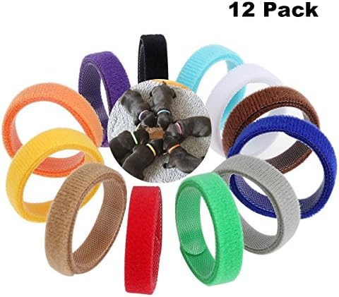 Gleading 12 Colors Adjustable Reusable Puppies/Kittens Identification ID Collars Pet Bands