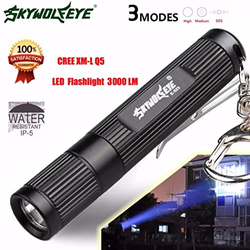 Taschenlampe,WINWINTOM Mini 3000LM Zoomable CREE Q5 LED Taschenlampe 3 Modus-Fackel - 5
