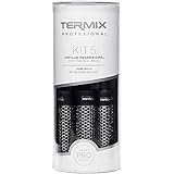 Termix Professionale Pacco Di Cinque Spazzole Termiche Per Capelli Rotonde Con Tubo In Alluminio, Nero, ‎22 x 22 x 22 cm 340 