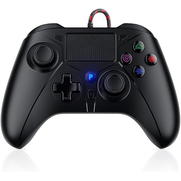Dinosoo FOIRCEADAL RGB Wired Controller for PS5/PC/PS-4, 3.5mm